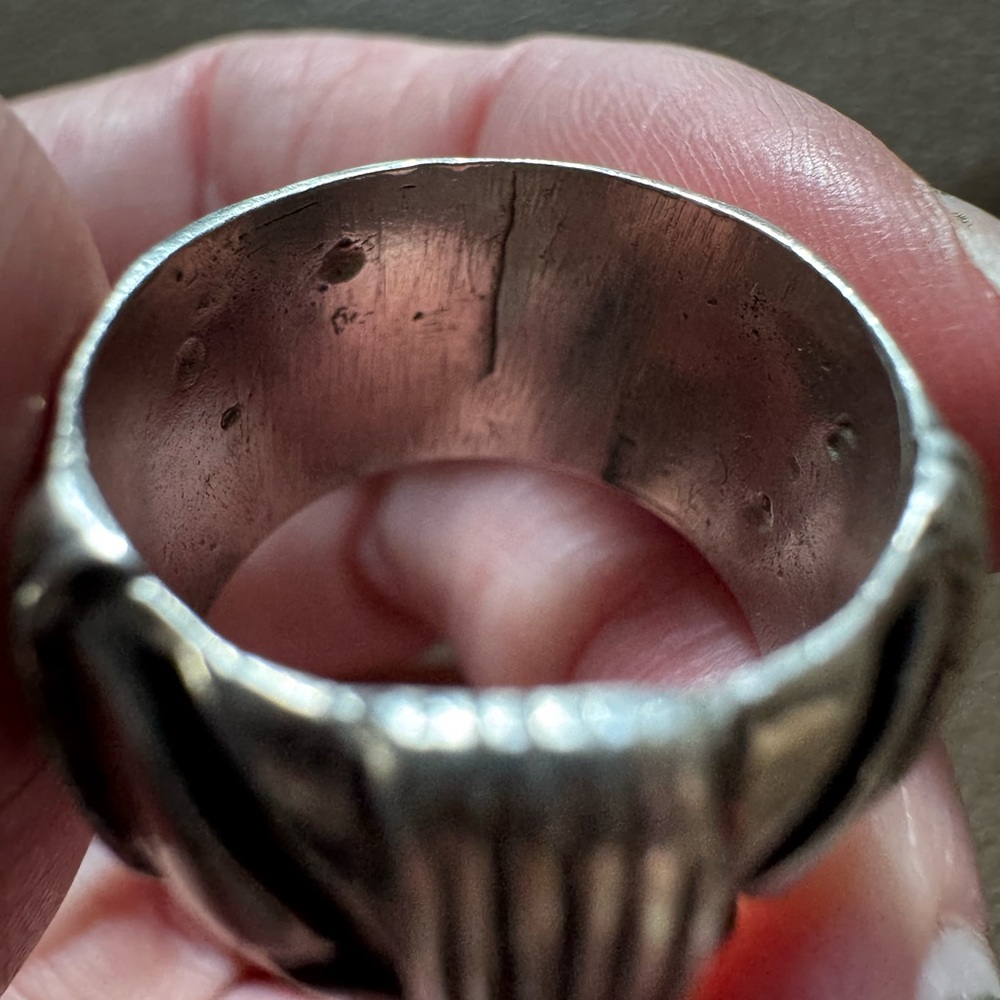 Sterling silver wide band ring. Size 7. - Picture 7 of 7